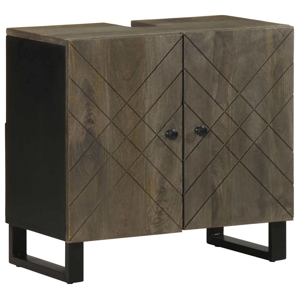 Mobile lavabo nero 62 x 33 x 58 cm con ampio spazio di archiviazione moderno in legno di mango 02_0057732