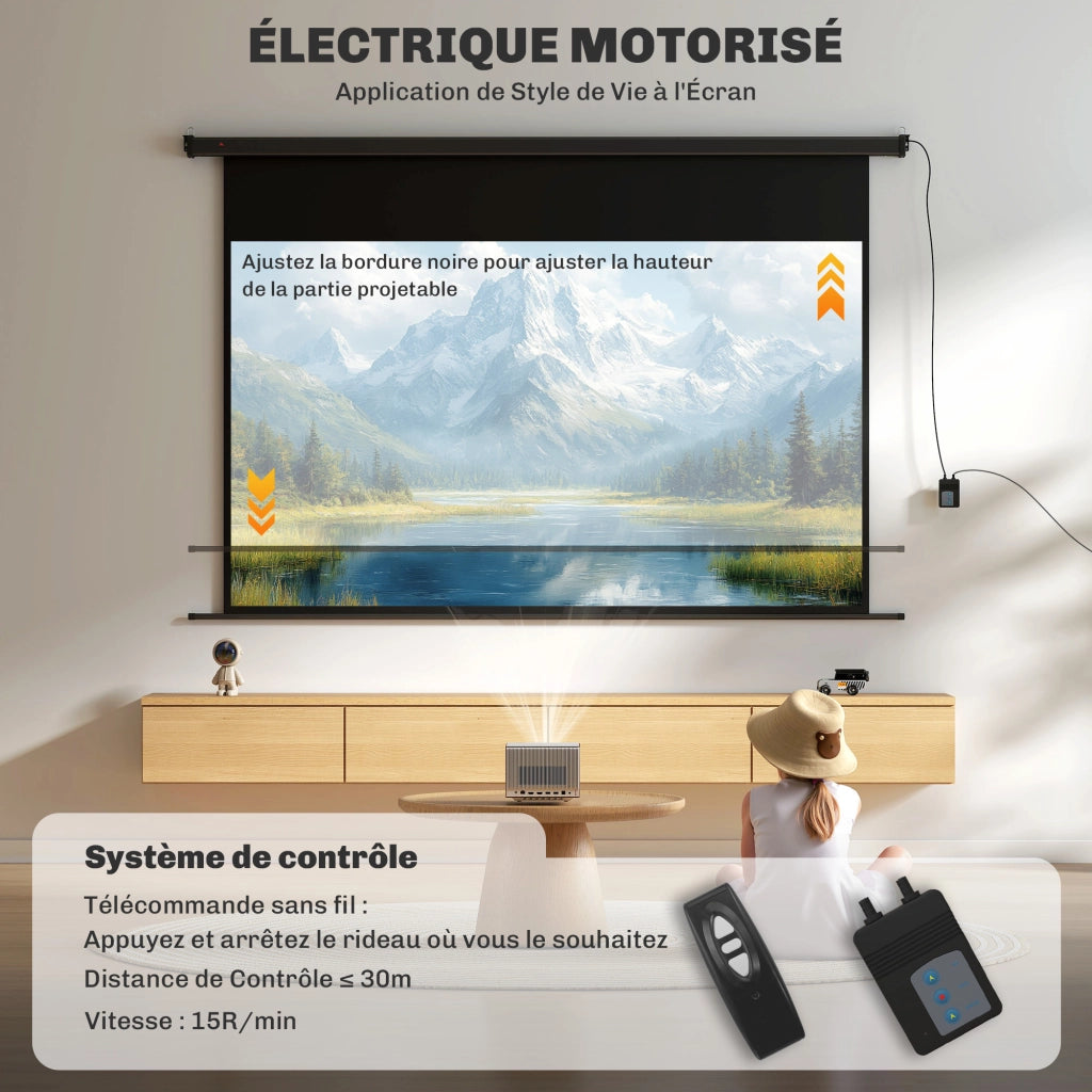 Schermo per proiettore da 100 pollici 16:9 ¨C zephmum ¨C 4K HD montaggio parete o soffitto