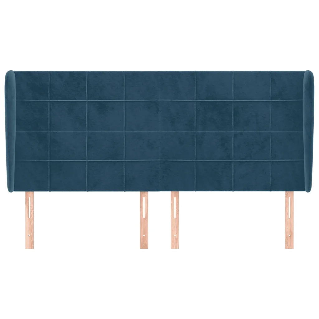Testiera ad Orecchio Blu Scuro 163x23x118/128 cm in Velluto 3118014