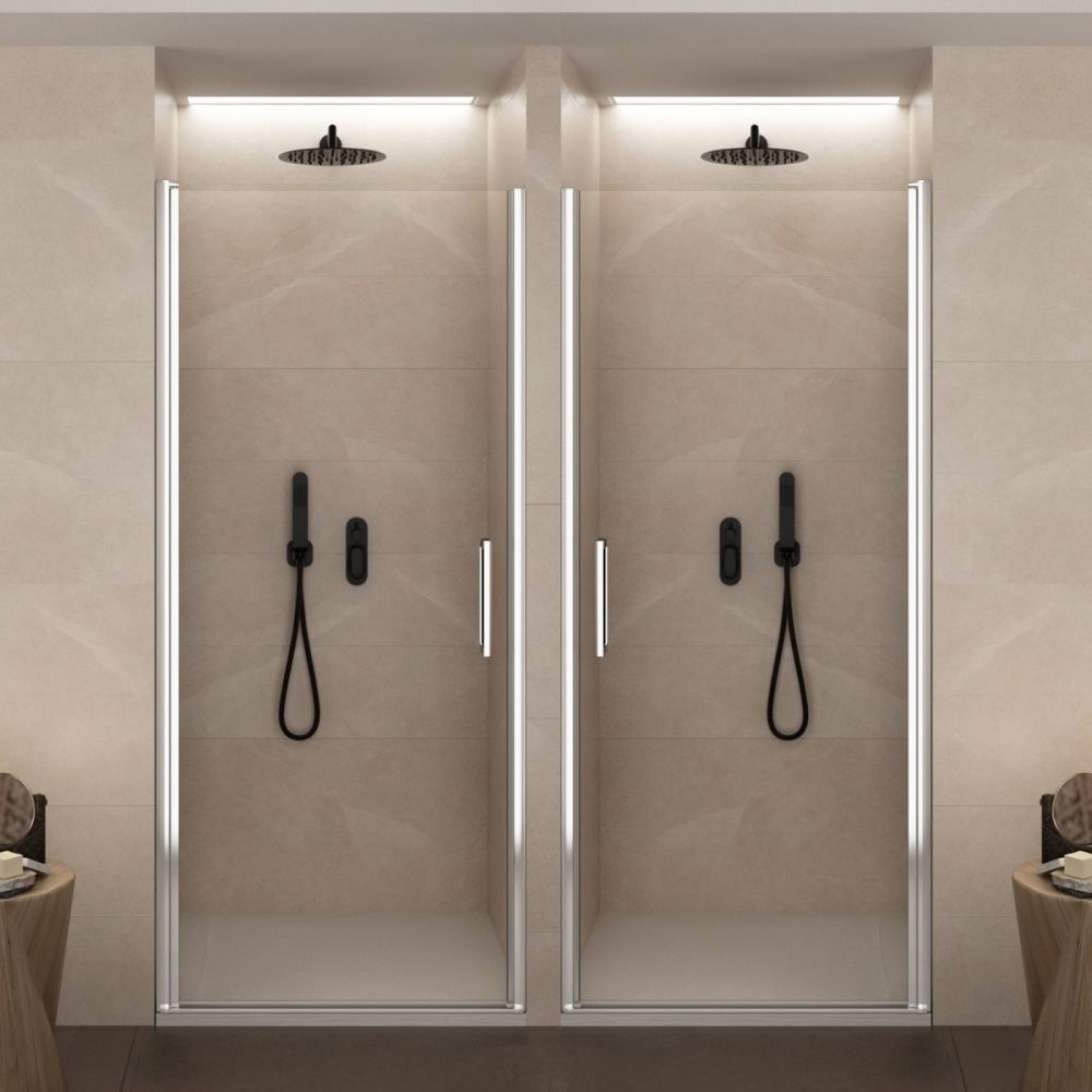 Porta Doccia apertura unico battente in Cristallo 6 MM anticalcare - Misura: 90 x 195 h (AdattabilitÃ  88-90 cm)