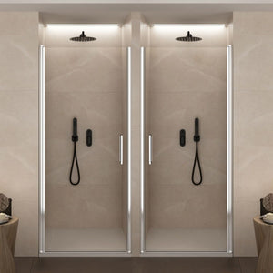 Porta Doccia apertura unico battente in Cristallo 6 MM anticalcare - Misura: 90 x 195 h (AdattabilitÃ  88-90 cm)