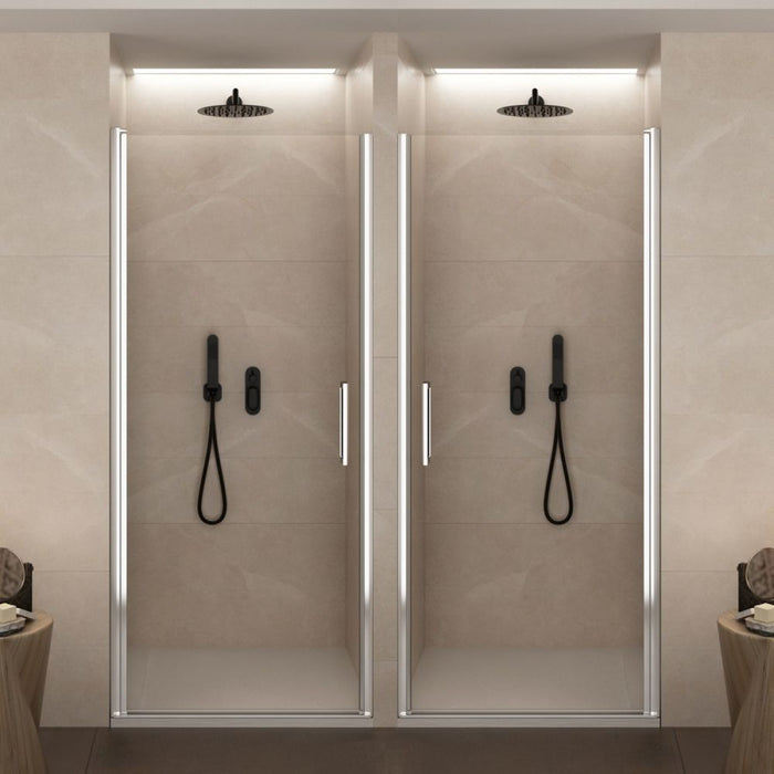 Porta Doccia apertura unico battente in Cristallo 6 MM anticalcare - Misura: 90 x 195 h (AdattabilitÃ  88-90 cm)