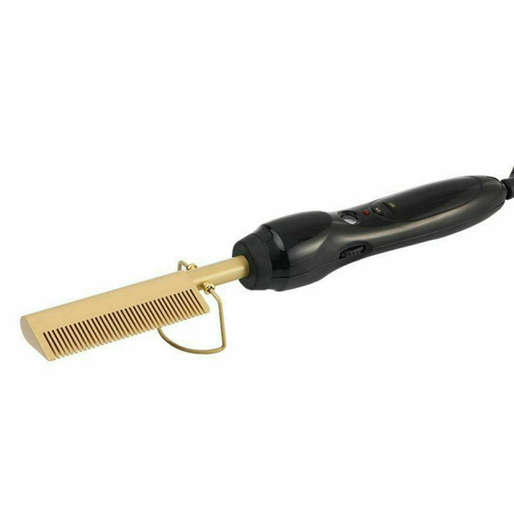 Trade Shop - Pettine Caldo Piastra Per Capelli Lisci Riscaldamento Elettrico Barba Styling -