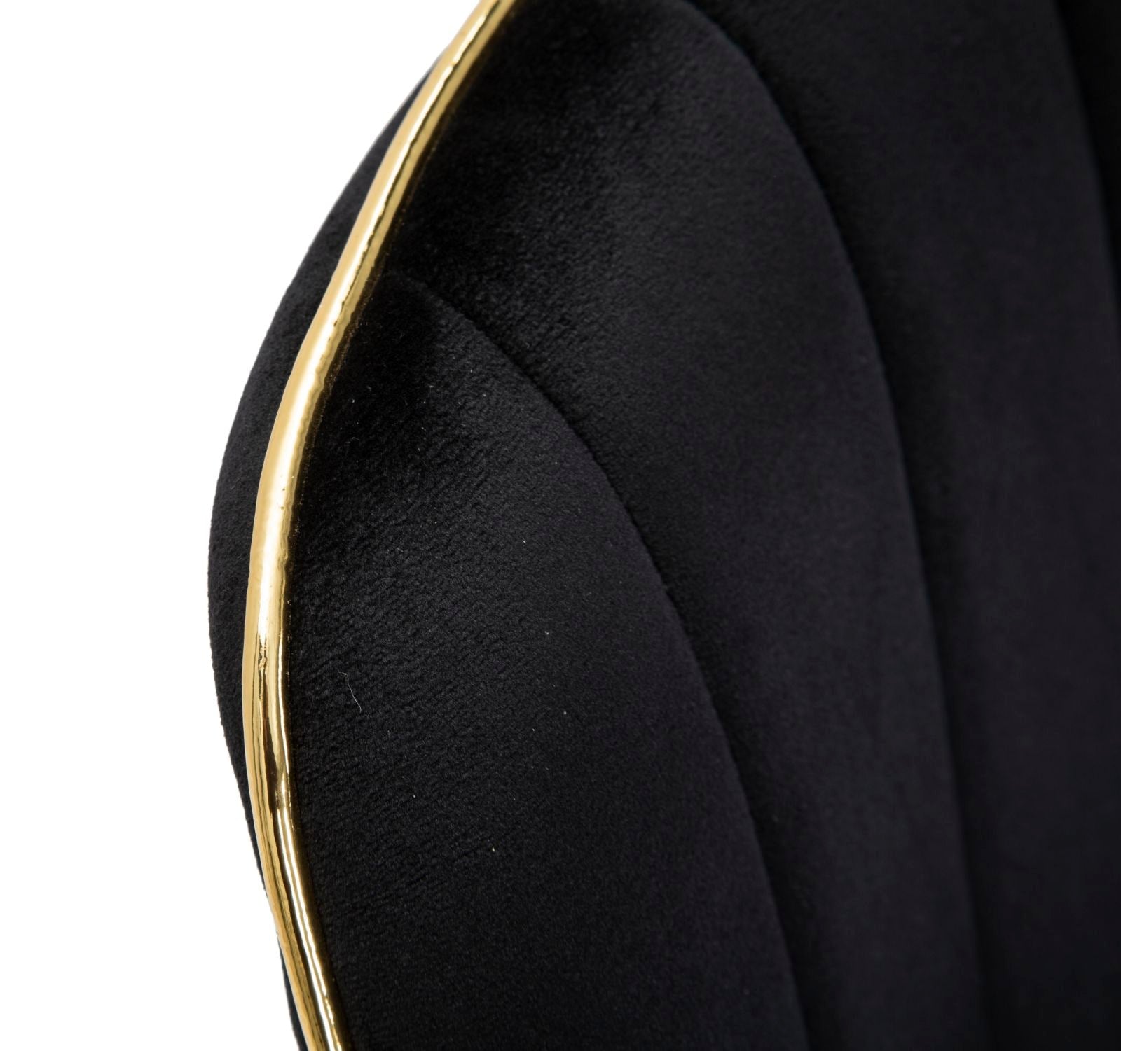 Set 2 Sedie Imbottite 51x59x79 cm in Poliestere Paris Nero e Oro