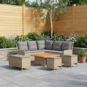 Set di Mobili 7 pcs Beige e Grigio Chiaro Rattan in PE 3422212