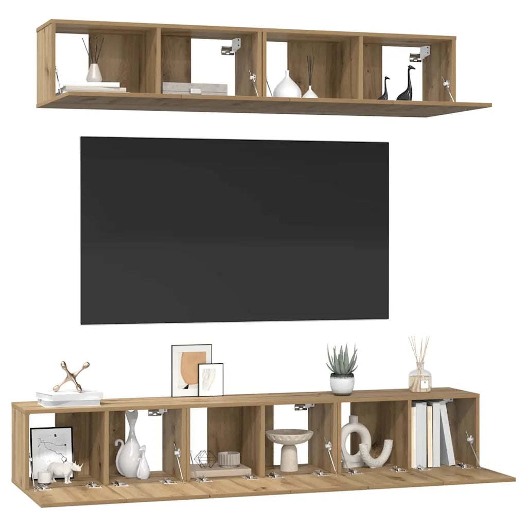 Set mobile TV 5 pcs Rovere artigianale Legno multistrato 3393407