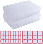 Scatole di Ordinamento Robuste - 2 Pezzi - 24 Cestelli - Transparenti - Riciclabili - Con Etichette Adesive - Materiale Duro PP - Scatola di Archiviazione