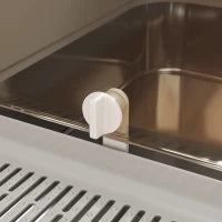 Lettiera per Gatti Chiusa XXL in Acciaio Inox, Coperchio Apribile a 90° e Doppie Porte, 70x50x46.5 cm, Grigio