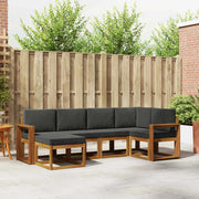 Set di divani da esterno con cuscino 6 pcs Naturale e Antracite