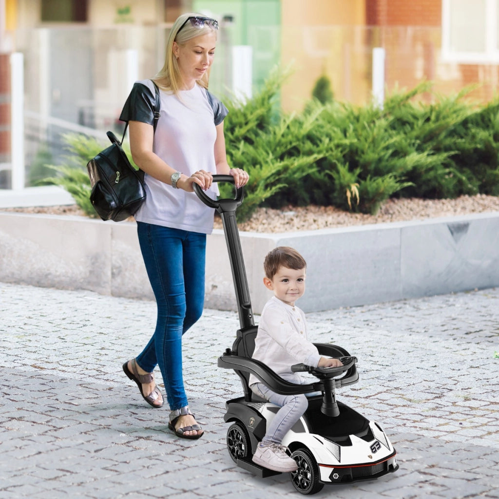 Auto da gioco per bambini 18-36 mesi con funzione di spinta scatola di stoccaggio, Macchina di lamborghini Bianco