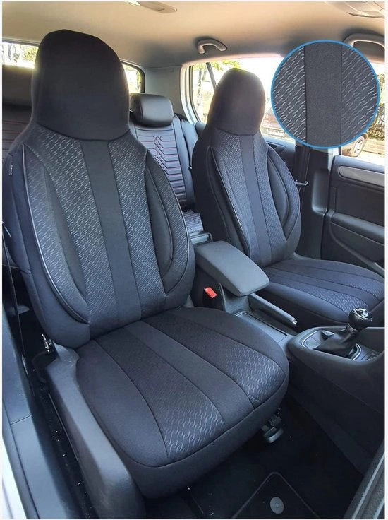 Set di 2 Housse di Sedia in Nero per Fiat Ducato Tipo 250 (2006-2022) - Adattabile e con Airbag Sicuro
