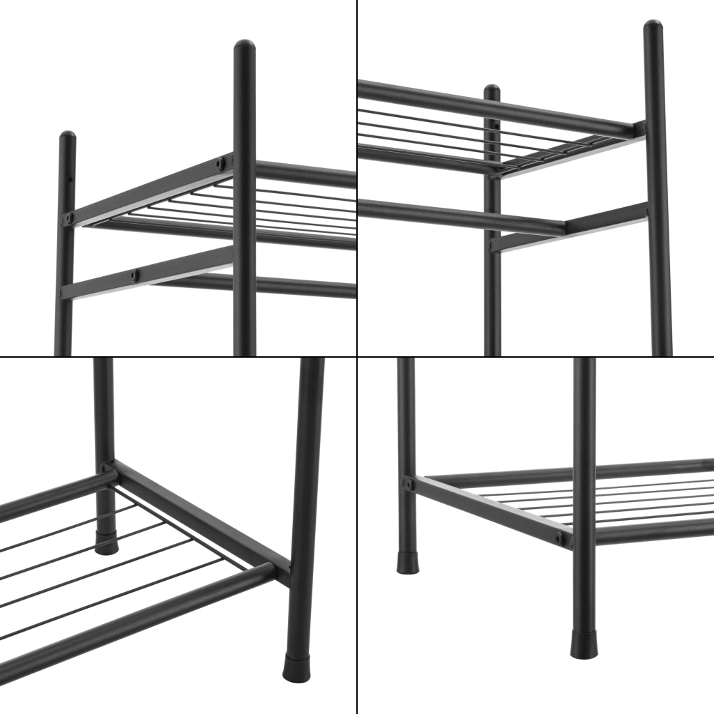 Organizzatore Guardaroba, Scaffalatura con Asta Appendiabiti e 2 Ripiani, Cabina Armadio Senza Ante (AxLaxP) 150 x 80 x 40 cm - Nero, Metallo