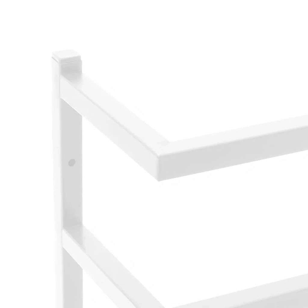 Portasciugamani da bagno mobiletto 24x12x48 cm acciaio bianco 02_0005466