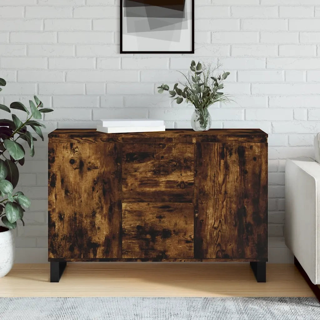 Credenza-Buffet-Armadio da cucina Rovere Fumo 101,5x35x70 cm in Legno Multistrato 338799