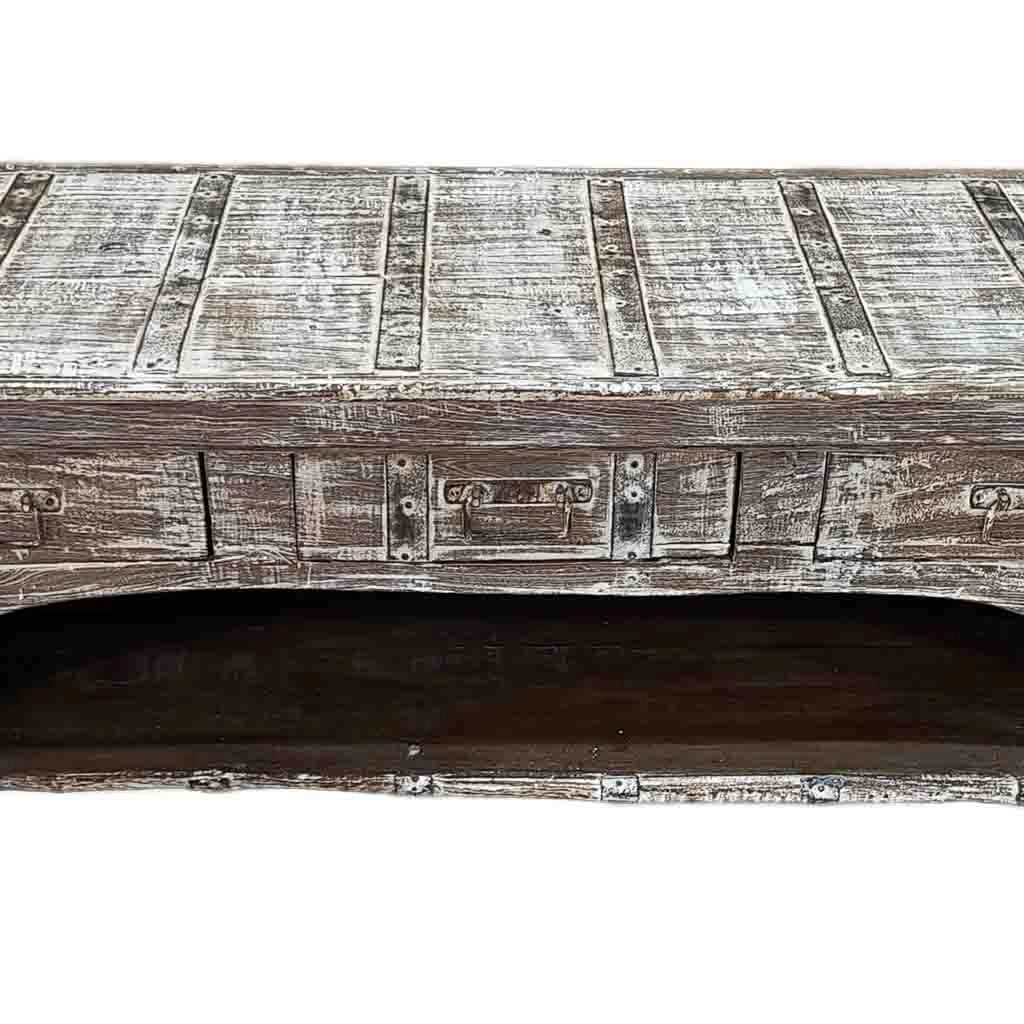 Mobile basso artigianale in legno 165-175x45x57h cm