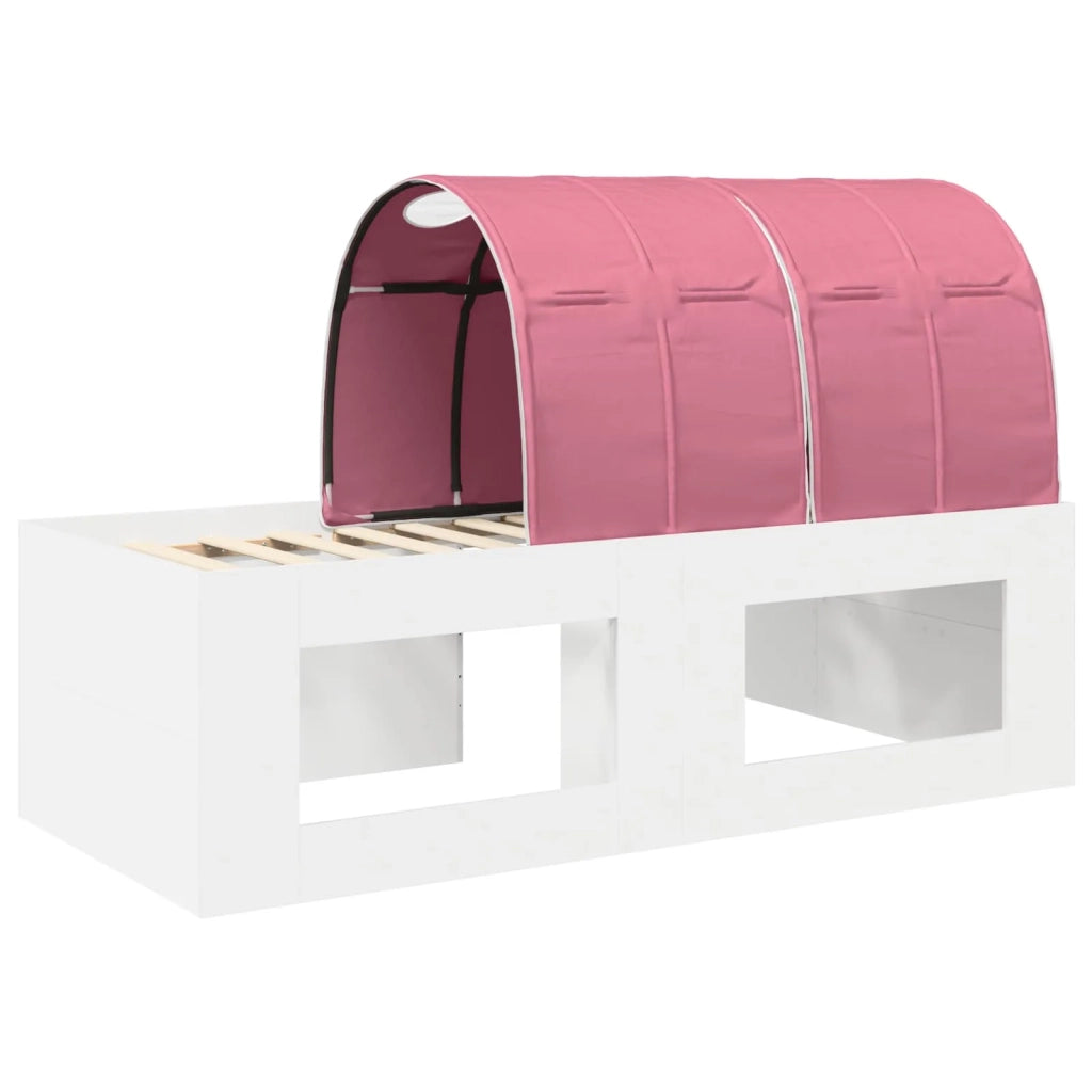 Letto con Tunnel 3 pcs Bianco e Rosa Legno multistrato