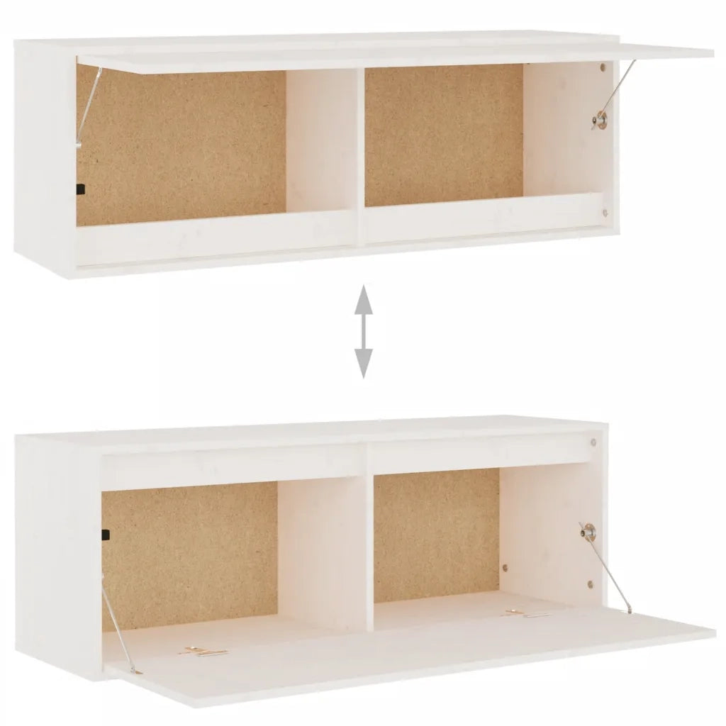 Mobili Porta TV 5 pz Bianchi in Legno Massello di Pino 3100215