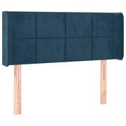 Testiera | Testata ad Orecchio Blu Scuro 93x16x78/88 cm in Velluto