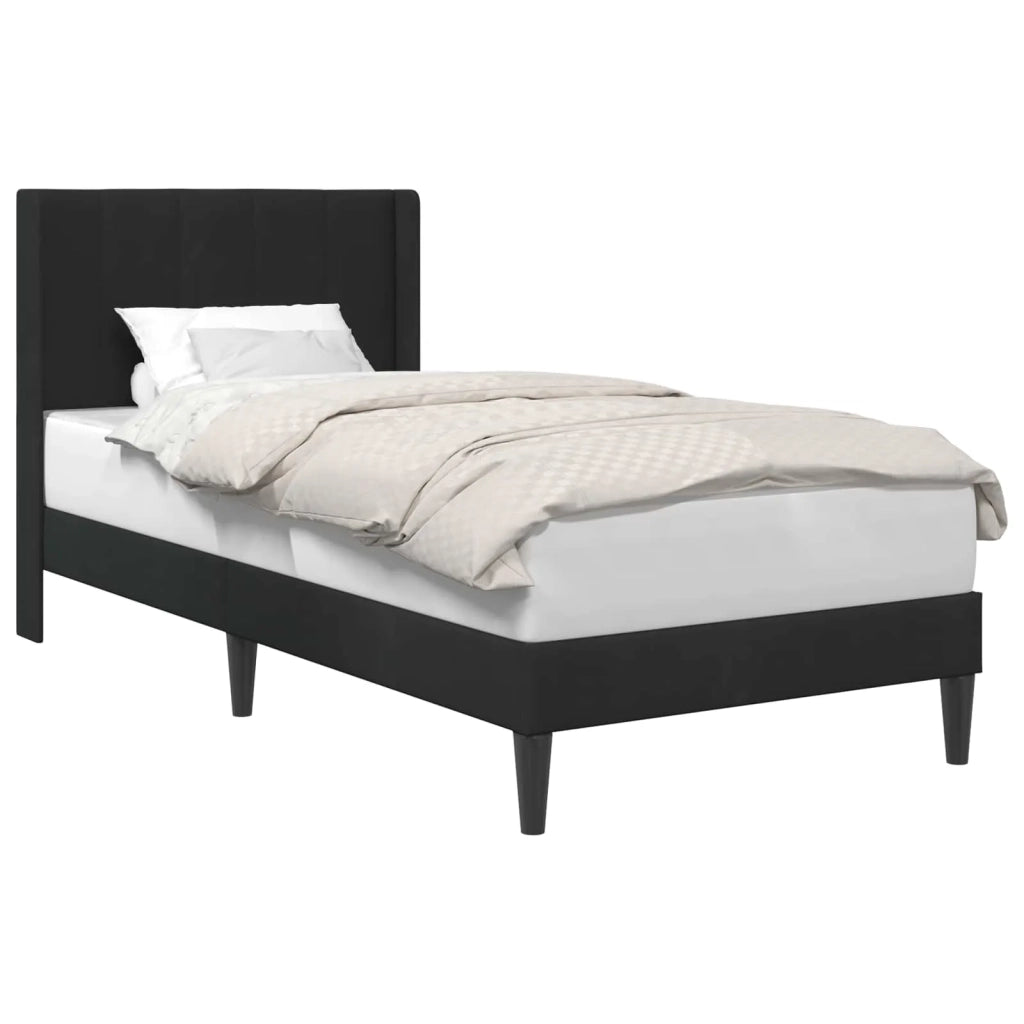 Struttura del letto con testiera Nero 90 x 200 cm Velluto