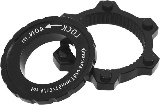 Adattatore Center Lock per Disco Frenata 6-Bolt Rotor - Nero Alluminio - Adatto per Assi da 9/12/15mm