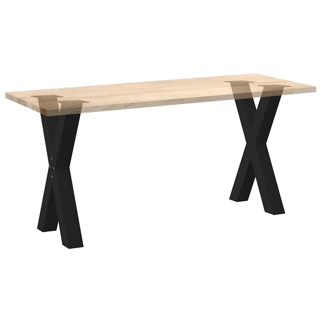 Gambe per tavolo da pranzo a forma di X 2 pz nere 60x(72-73) cm in acciaio 4012972