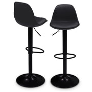 IDMarket - Set di 2 sgabelli da bar KARL design con piede nero