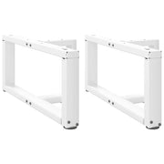 Gambe per Tavolino da CaffÃ¨ a Forma di T 2 pz Bianche 70x25x(30-31) cm Acciaio