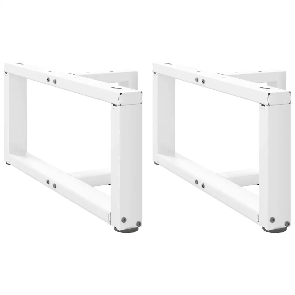 Gambe per Tavolino da CaffÃ¨ a Forma di T 2 pz Bianche 70x25x(30-31) cm Acciaio