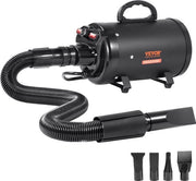 Fohn professionale per cani - 4 pezzi - Motore potente - Fohn a vapore per cani - Nero - 44 x 16 x 20 cm