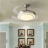 Ventilatore da Soffitto 68W Luce Led 4Pale Richiudibili Dimmerabile Telecomando