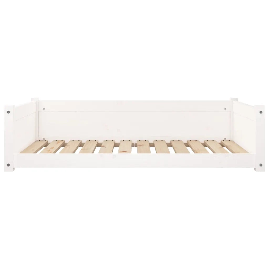Cuccia per Cani Bianca 105,5x75,5x28 cm Legno Massello di Pino cod mxl 37270
