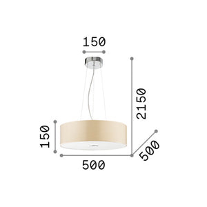 Sospensione Industrial-Minimal Woody Corda Nero 4 Luci E27