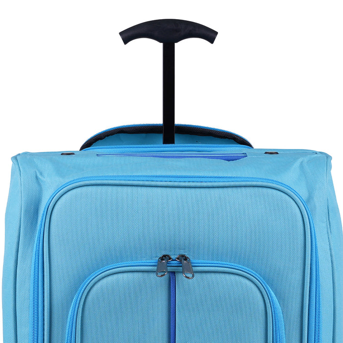 Trolley Frigo da Viaggio Valigia Morbida Bagaglio a Mano Azzurro 30x20x50 cm