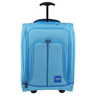 Trolley Frigo da Viaggio Valigia Morbida Bagaglio a Mano Azzurro 30x20x50 cm