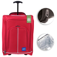 Trolley Frigo da Viaggio Valigia Morbida Bagaglio a Mano Rosso 30x20x50cm