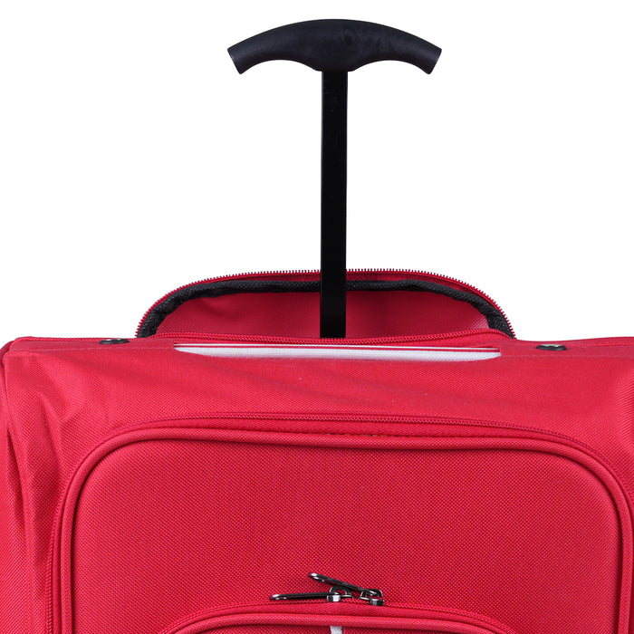 Trolley Frigo da Viaggio Valigia Morbida Bagaglio a Mano Rosso 30x20x50cm