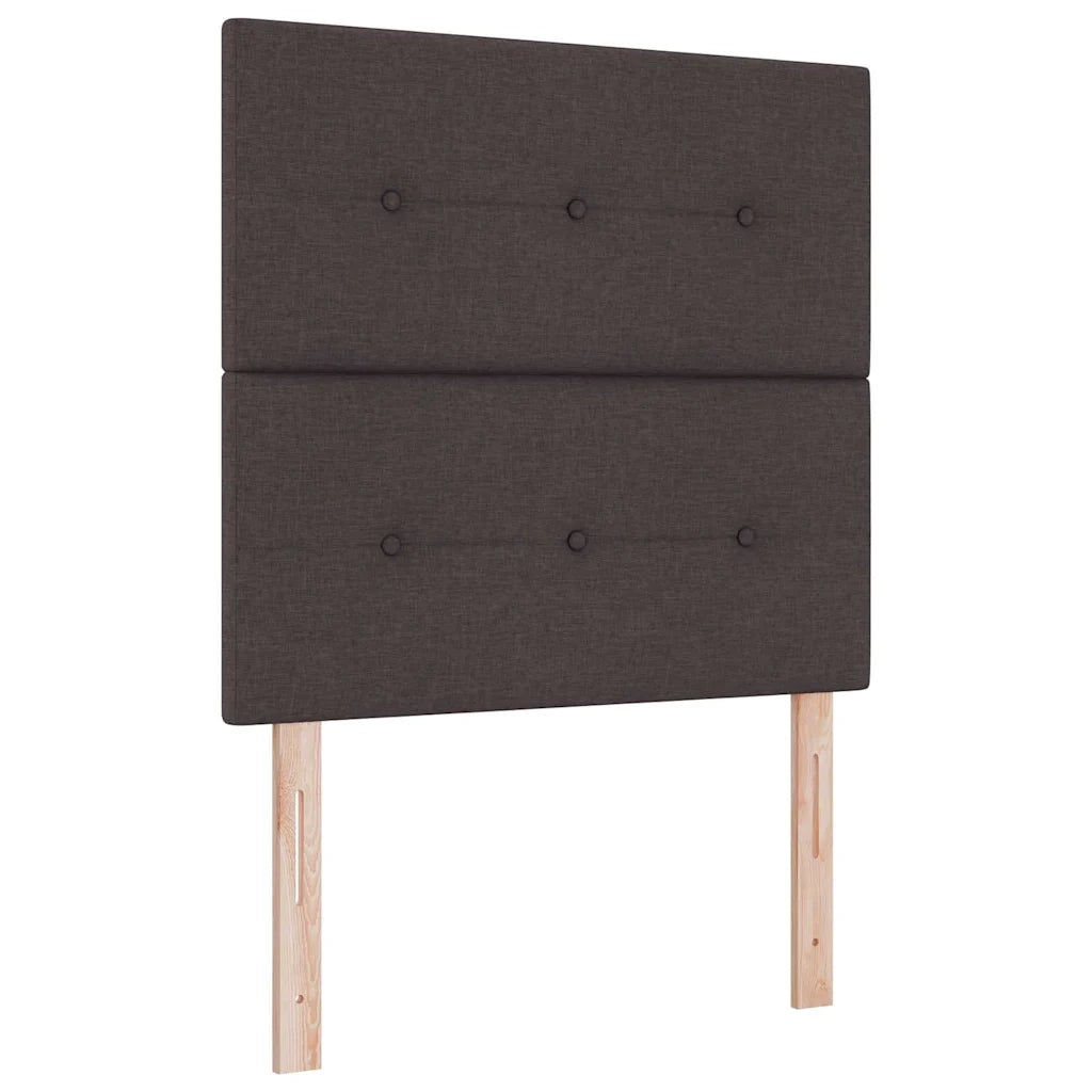Letto a molle con testiera Marrone scuro 100 x 200 cm Tessuto 3340553