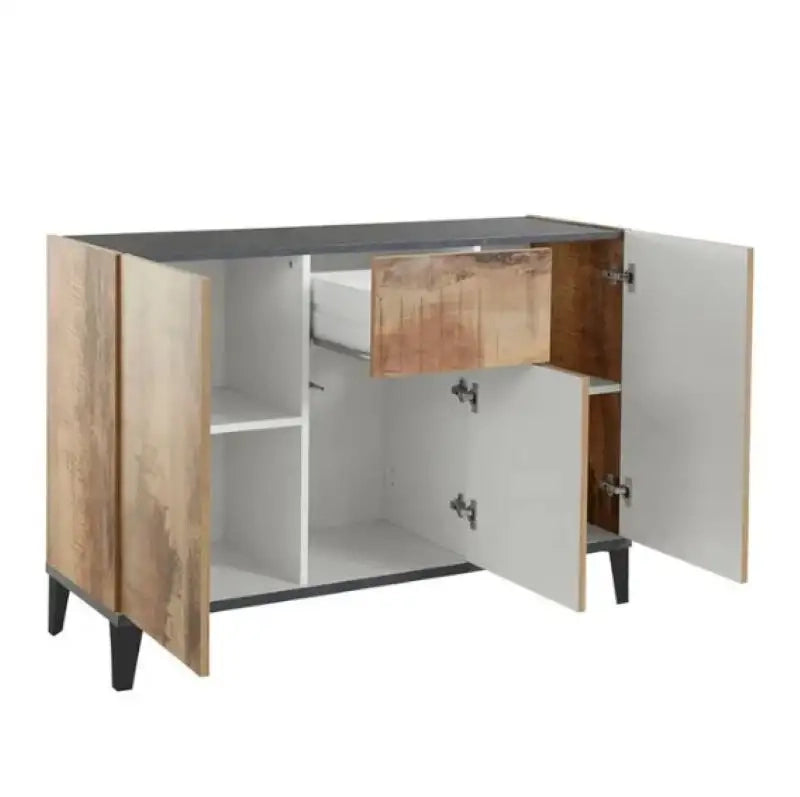 Credenza madia 120x40cm ingresso soggiorno 3 ante cassetto Rachel Report