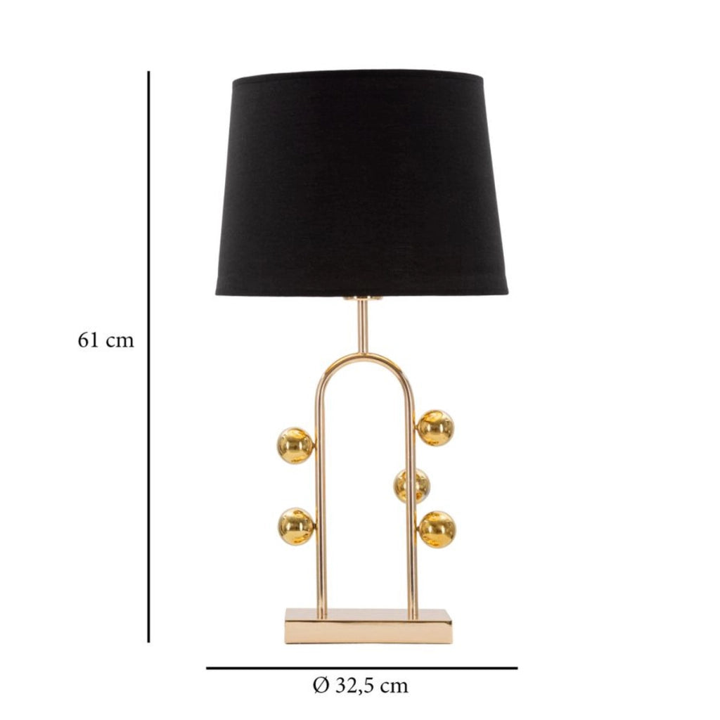 Lampada da Tavolo VKH127, Nero, Metallo, 32,5x32,5x61 cm