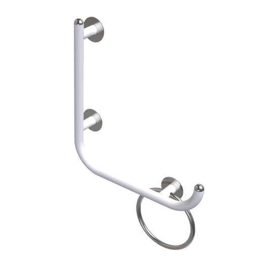 Maniglia di sicurezza disabili e terza eta 50x50 destra bianco opaco giotto