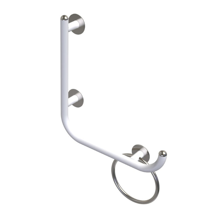 Maniglia di sicurezza disabili e terza eta 50x50 destra bianco opaco giotto