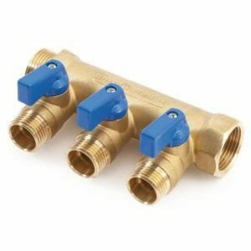 Collettore con mini valvole 2 vi e 3/4  x 1/2  b08m3xw2r6