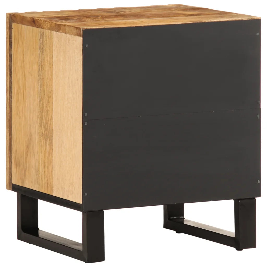 Comodini 2pz-Set di 2 Tavolino da notte 40x34x46 cm in Legno Massello di Mango 300326