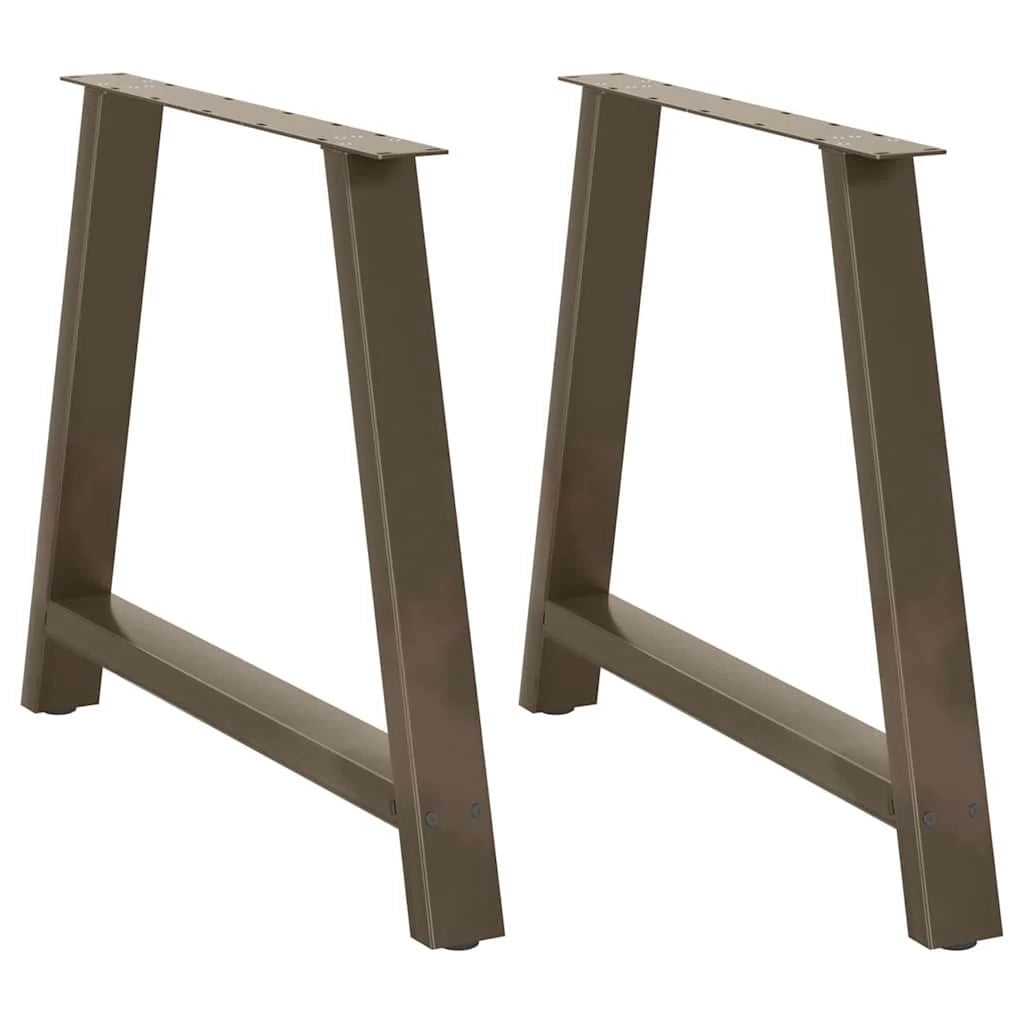 Set di 2 gambe per tavolo da pranzo a forma di A 90 x 72-73 cm design moderno con piedini regolabili acciaio nero 02_0057139