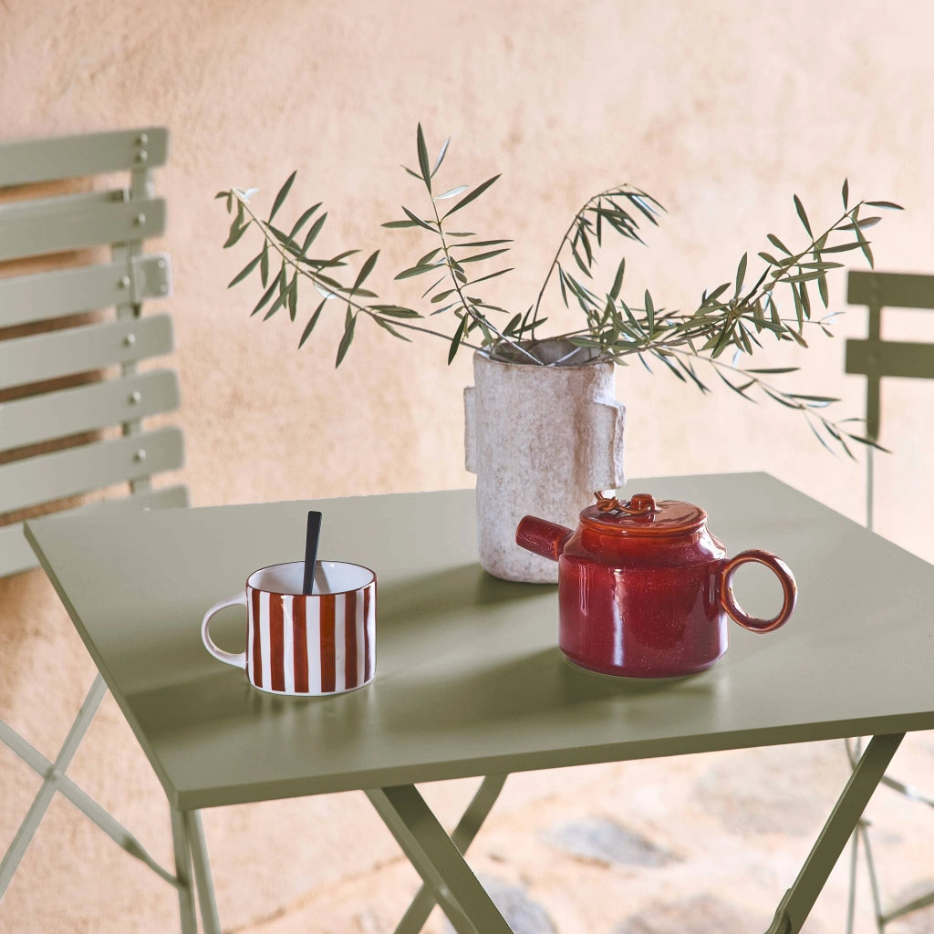 Set tavolo da giardino pieghevole in acciaio con 2 sedie, 70cm, verde