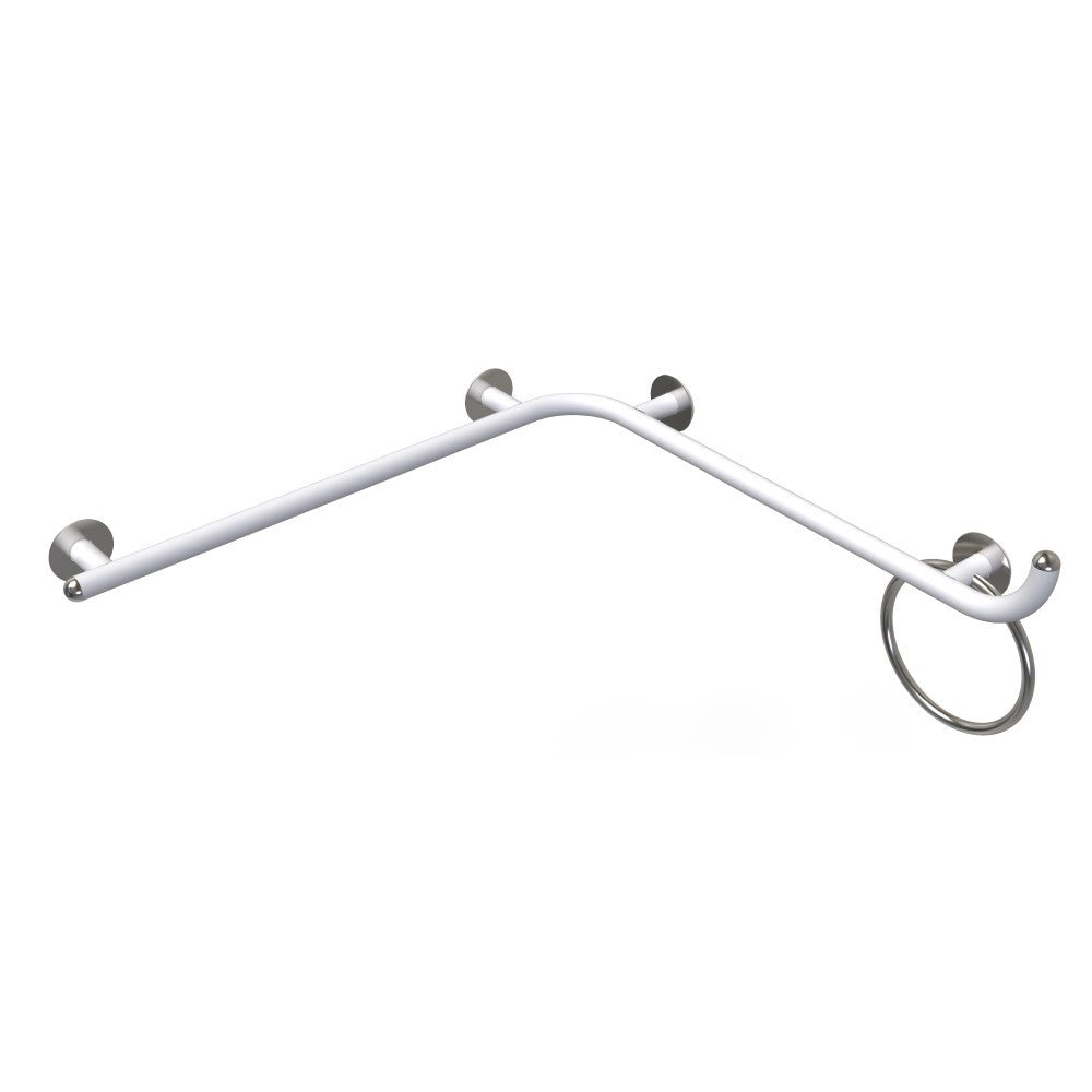 Maniglia di sicurezza angolare 70x70 destra giotto inox bianco opaco