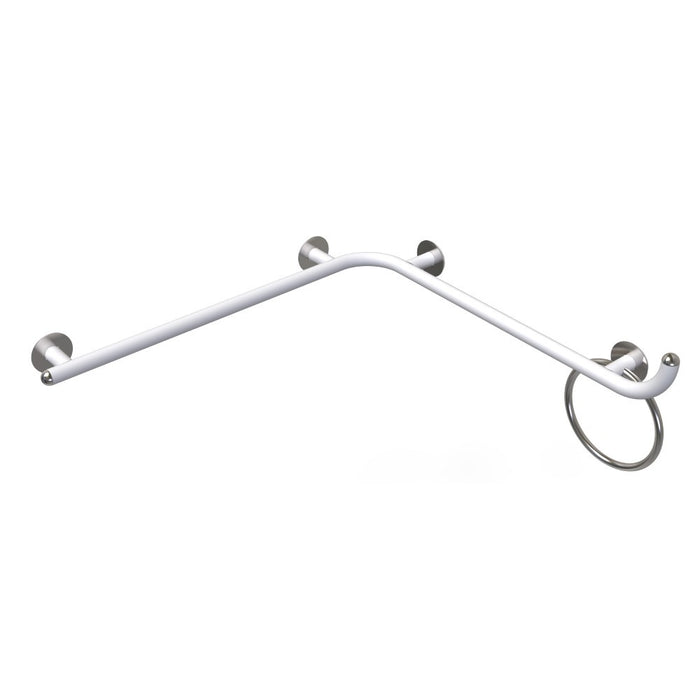 Maniglia di sicurezza angolare 70x70 destra giotto inox bianco opaco