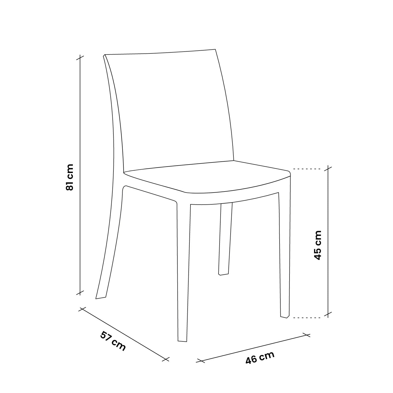 Marvin Sedia in Polipropilene Ninfa, da Interno Esterno, Sedie Impilabili, Sedie Moderne Resistent 2 SEDIE NINFA GRAFITE