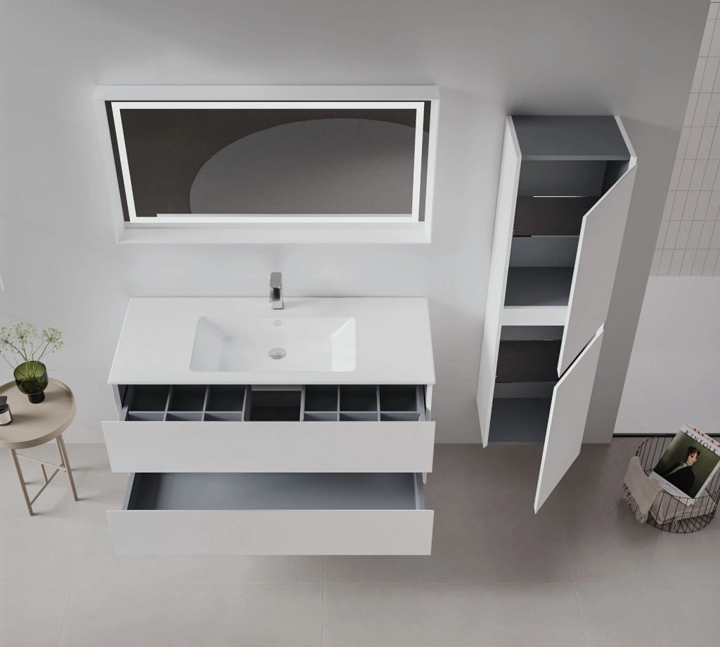 Mobile lavabo "Nest 121 v2" - 121 x 51 x 55 cm - Bianco opaco