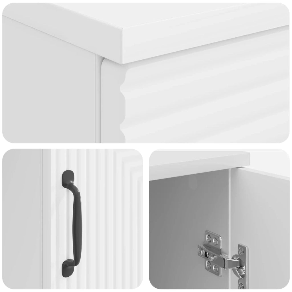 Scrivania Bianco Lucido 142,5 x 50 x 75 cm Legno ingegnerizzato